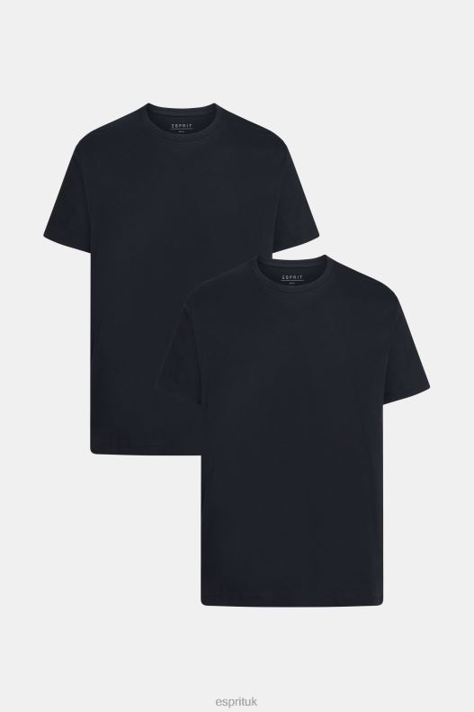 Esprit Two-pack crewneck cotton t-shirts Men Black T-Shirts P0D0X855 - Image 4