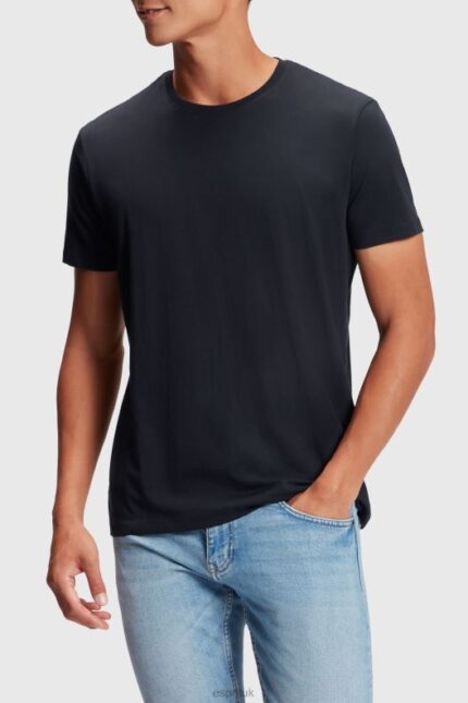 Esprit Two-pack crewneck cotton t-shirts Men Black T-Shirts P0D0X855