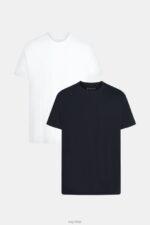 Esprit Two-pack crewneck cotton t-shirts Men Black & White T-Shirts P0D0X857 - Image 4
