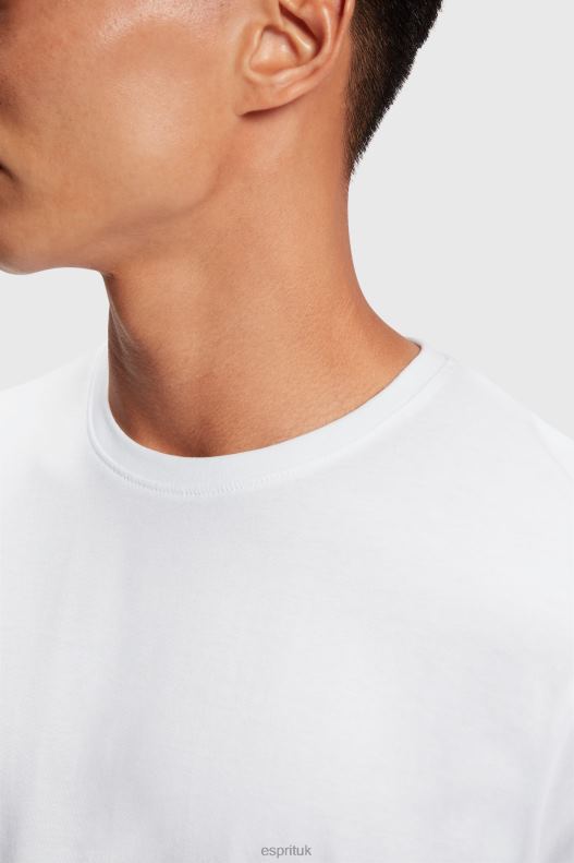 Esprit Two-pack crewneck cotton t-shirts Men White T-Shirts P0D0X856 - Image 2