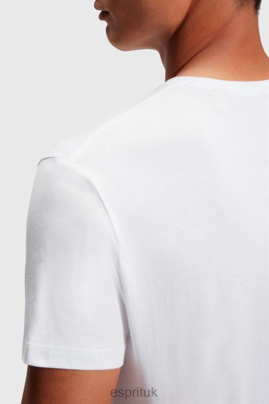 Esprit Two-pack crewneck cotton t-shirts Men White T-Shirts P0D0X856 - Image 3