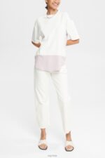 Esprit Two-tone T-shirt Women Off White T-Shirts P0D0X393 - Image 2