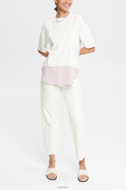 Esprit Two-tone T-shirt Women Off White T-Shirts P0D0X393 - Image 2