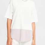 Esprit Two-tone T-shirt Women Off White T-Shirts P0D0X393