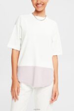 Esprit Two-tone T-shirt Women Off White T-Shirts P0D0X393