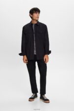 Esprit Utility shirt, 100% cotton Men Black Shirts P0D0X571 - Image 2