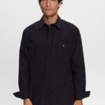 Esprit Utility shirt, 100% cotton Men Black Shirts P0D0X571