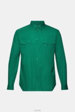Esprit Utility shirt, 100% cotton Men Dark Green Shirts P0D0X572 - Image 5