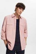 Esprit Utility shirt, 100% cotton Men Old Pink Shirts P0D0X573