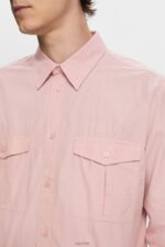 Esprit Utility shirt, 100% cotton Men Old Pink Shirts P0D0X573 - Image 3