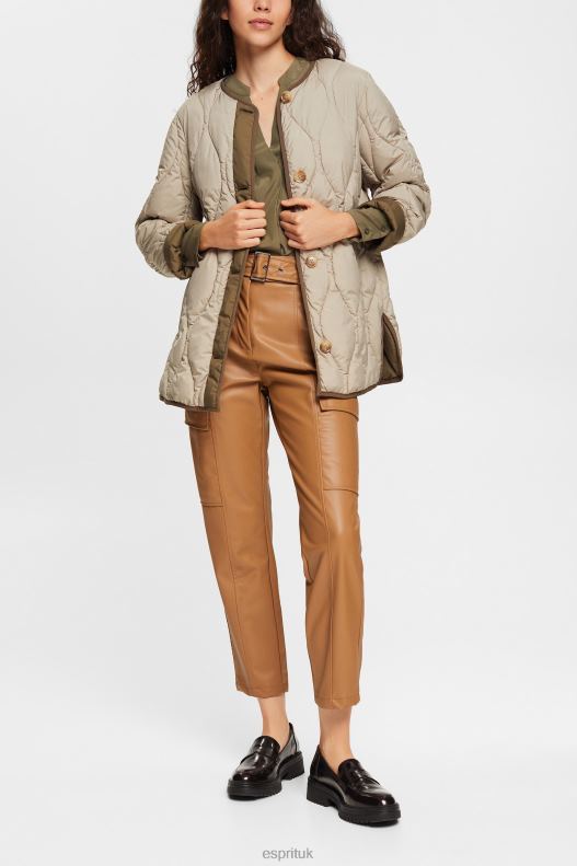 Esprit V-neck blouse, LENZING ECOVERO Women Dark Khaki Blouses P0D0X555 - Image 2