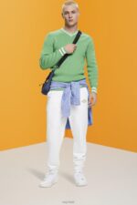 Esprit V-neck sustainable cotton jumper Men Green Sweaters P0D0X726 - Image 2