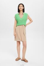 Esprit V-necked midi dress Women Taupe Dresses P0D0X74 - Image 2