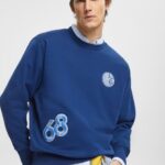 Esprit Varsity patch sweatshirt Men Ink Sweatshirts & Hoodies P0D0X809
