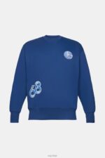 Esprit Varsity patch sweatshirt Men Ink Sweatshirts & Hoodies P0D0X809 - Image 5