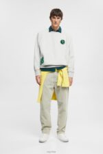 Esprit Varsity patch sweatshirt Men Light Grey Sweatshirts & Hoodies P0D0X808 - Image 2