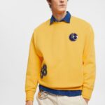 Esprit Varsity patch sweatshirt Men Yellow Sweatshirts & Hoodies P0D0X810