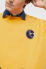 Esprit Varsity patch sweatshirt Men Yellow Sweatshirts & Hoodies P0D0X810 - Image 3