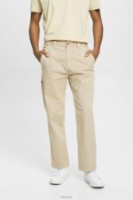 Esprit Vintage straight fit cargo trousers Men Light Beige Trousers & Pants P0D0X731