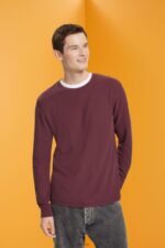 Esprit Waffle pique long sleeve top Men Bordeaux Red Long Sleeve P0D0X825