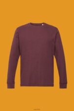 Esprit Waffle pique long sleeve top Men Bordeaux Red Long Sleeve P0D0X825 - Image 5