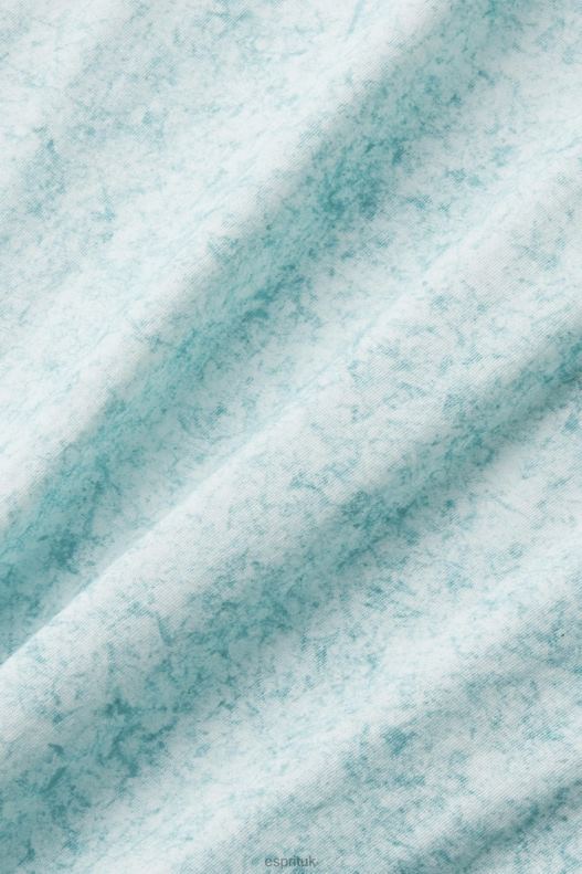 Esprit Washed-effect T-shirt Men Light Aqua Green T-Shirts P0D0X753 - Image 4