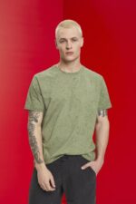 Esprit Washed-effect T-shirt Men Light Khaki T-Shirts P0D0X752