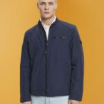 Esprit Water-repellent ripstop jacket Men Navy Jackets P0D0X712