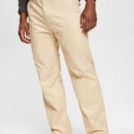 Esprit Wide fit chinos Men Cream Beige Trousers & Pants P0D0X331