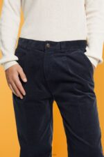 Esprit Wide fit corduroy trousers Men Navy Trousers & Pants P0D0X333 - Image 3