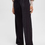 Esprit Wide fit striped joggers Women Black Joggers P0D0X422