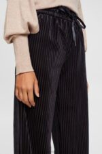 Esprit Wide fit striped joggers Women Black Joggers P0D0X422 - Image 3