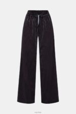 Esprit Wide fit striped joggers Women Black Joggers P0D0X422 - Image 5