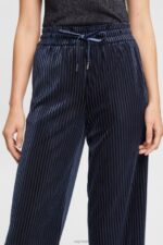 Esprit Wide fit striped joggers Women Navy Joggers P0D0X423 - Image 3