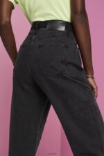 Esprit Wide leg jeans with an asymmetric hem Women Black Medium Wash Denim P0D0X212 - Image 3