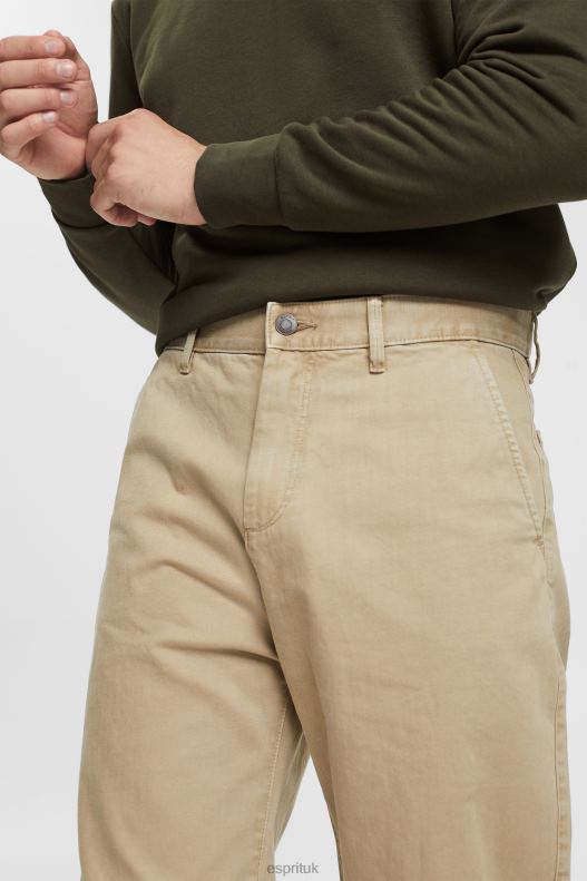 Esprit Wide leg, sustainable cotton trousers Men White Trousers & Pants P0D0X330 - Image 3