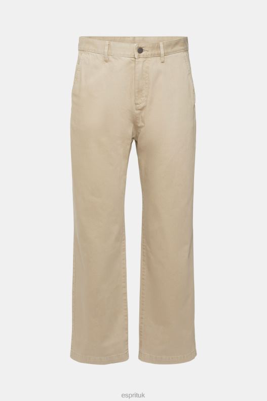 Esprit Wide leg, sustainable cotton trousers Men White Trousers & Pants P0D0X330 - Image 5