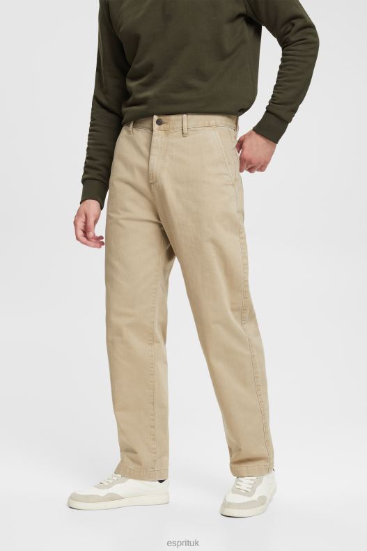 Esprit Wide leg, sustainable cotton trousers Men White Trousers & Pants P0D0X330 - Image 1