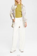 Esprit Wide leg sweatpants Women Off White Trousers & Pants P0D0X527 - Image 2