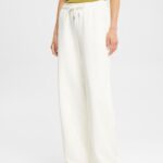 Esprit Wide leg sweatpants Women Off White Trousers & Pants P0D0X527
