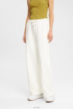 Esprit Wide leg sweatpants Women Off White Trousers & Pants P0D0X527