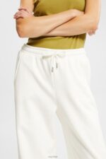Esprit Wide leg sweatpants Women Off White Trousers & Pants P0D0X527 - Image 3