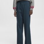 Esprit Wide leg trousers Women Petrol Blue Trousers & Pants P0D0X437
