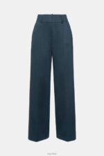 Esprit Wide leg trousers Women Petrol Blue Trousers & Pants P0D0X437 - Image 5
