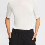 Esprit With TENCEL: T-shirt with band collar Women Off White T-Shirts P0D0X562