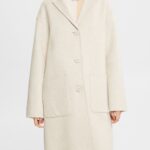 Esprit Wool blend coat Women Cream Beige Coats P0D0X561