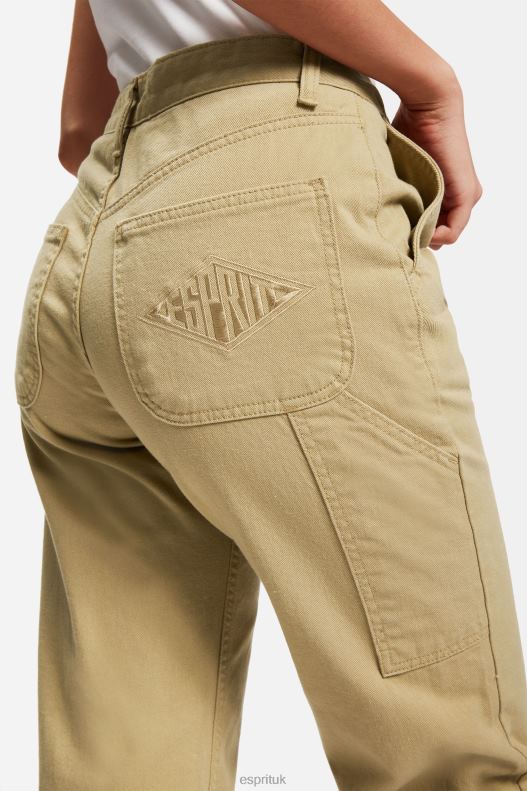 ESPRIT x Rest & Recreation Capsule Denim Cargo Pants Women Beige Denim P0D0X476 - Image 3