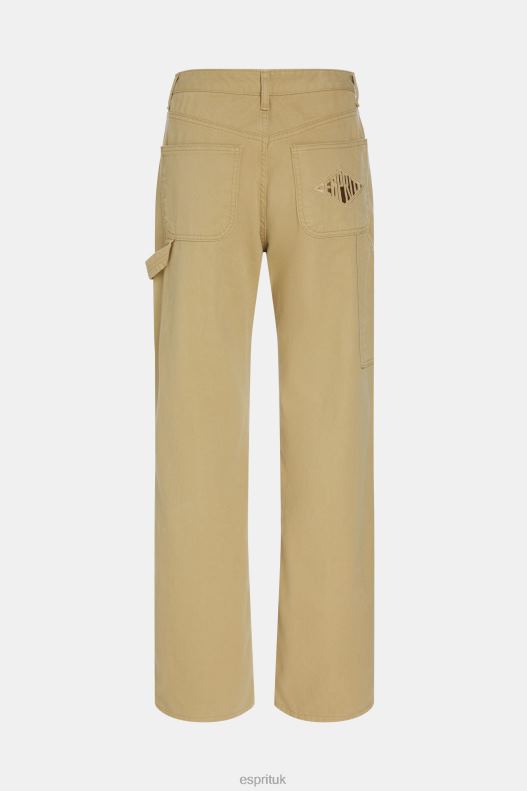 ESPRIT x Rest & Recreation Capsule Denim Cargo Pants Women Beige Denim P0D0X476 - Image 5