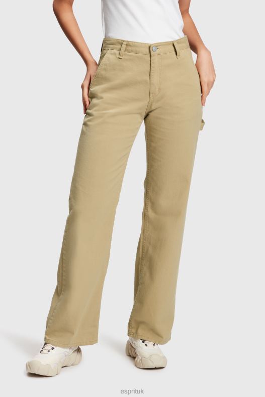 ESPRIT x Rest & Recreation Capsule Denim Cargo Pants Women Beige Denim P0D0X476 - Image 1