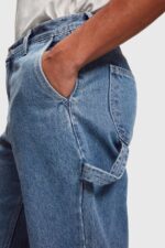 ESPRIT x Rest & Recreation Capsule Denim Cargo Pants Women Blue Rinse Denim P0D0X480 - Image 2